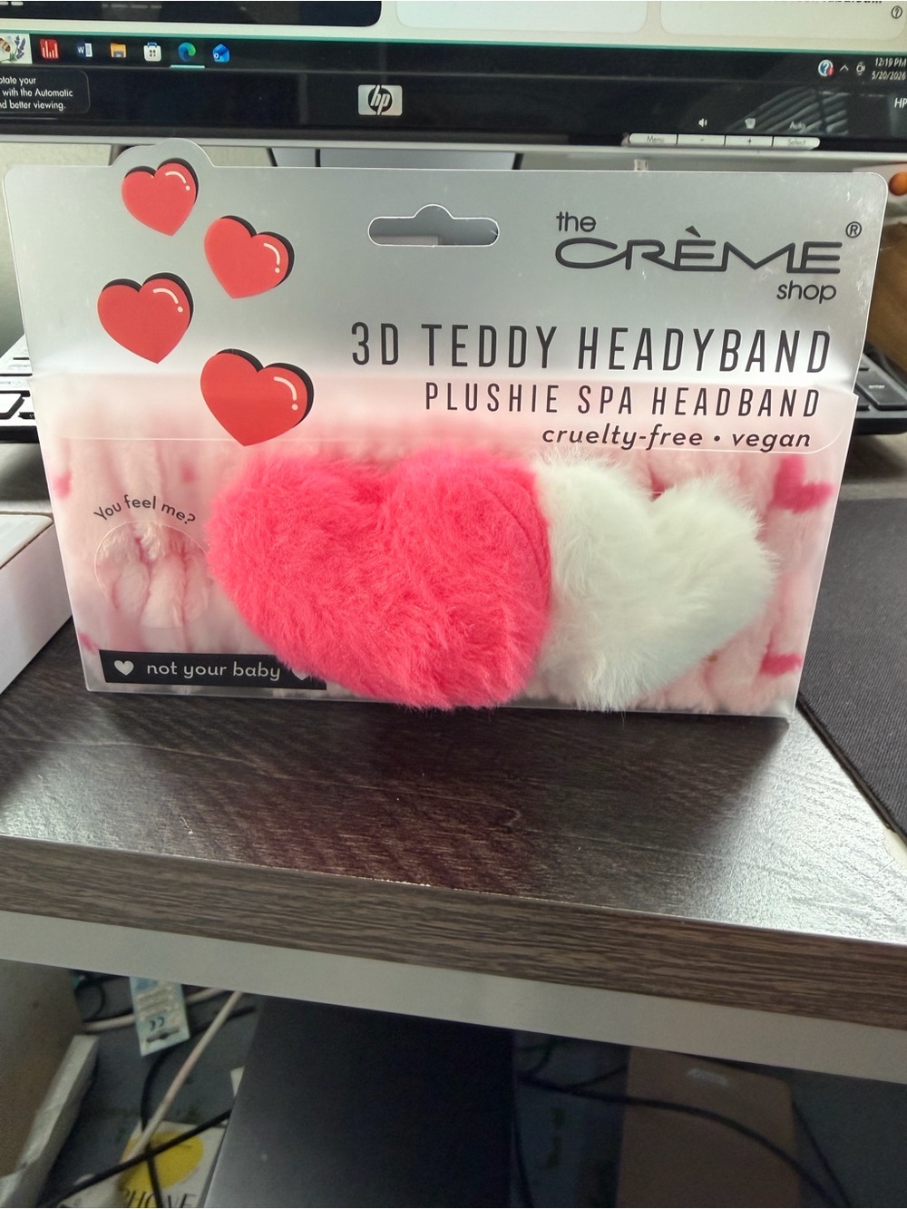 THE CREME SHOP Plush Spa Beauty 3D Headband **Sweet Hearts** Pink Red White Soft - Picture 6 of 6